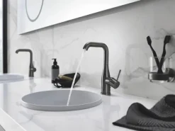 Grohe Einhand-Waschtischbatterie Essence L-Size Hard Graphite Gebürstet< Einhebelmischer