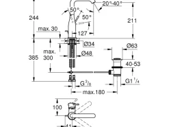 Grohe Einhand-Waschtischbatterie Essence L-Size< Einhebelmischer