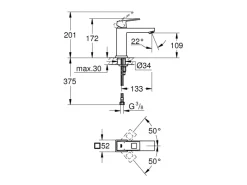 Grohe Einhebelmischer<Einhand-Waschtischbatterie Eurocube M-Size Chrom