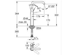 Grohe Einhand-Waschtischbatterie Essence XL-Size Chrom< Einhebelmischer