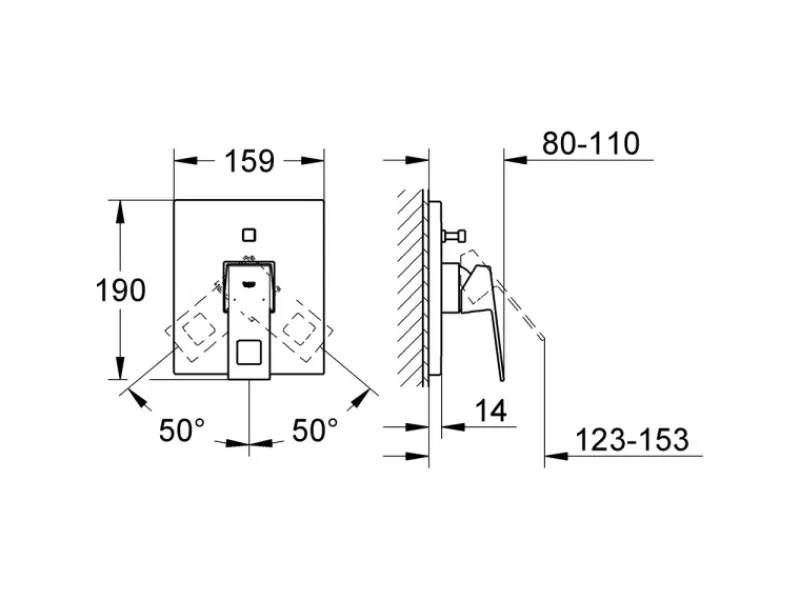Grohe Einhebelmischer<Einhebelmischer-Wannenarmatur Eurocube Chrom
