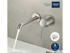 Grohe 2-Loch-Waschtischbatterie Essence Supersteel< Einhebelmischer