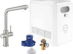 New Grohe Mono Armatur Set Blue Professional Supersteel