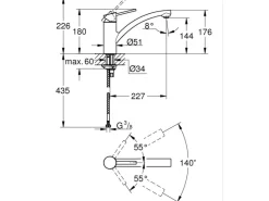 Online Grohe QuickFix  Einhand-Küchenarmatur Swift DN 15 Niedrig Schwenkbereich Chrom
