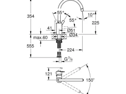 Clearance Grohe QuickFix Einhand-Spültischbatterie Feel Chrom