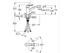 Grohe QuickFix Einhand-Spültischbatterie Start Schwarz< Einhebelmischer