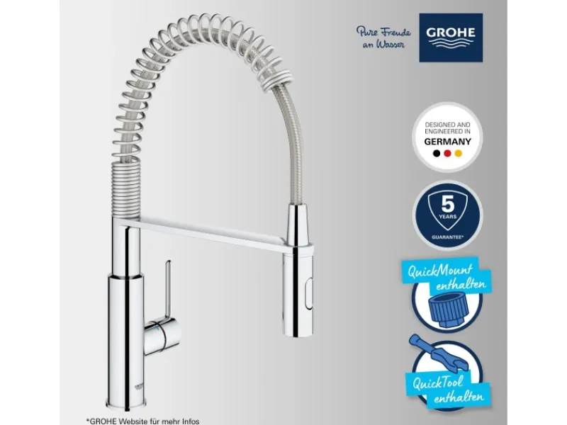Grohe QuickFix Einhand-Spültischbatterie Get Chrom< Einhebelmischer