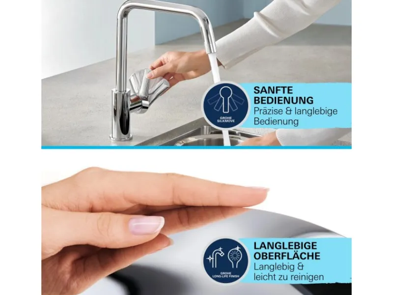 Grohe QuickFix Einhand-Spültischbatterie Get Chrom< Einhebelmischer