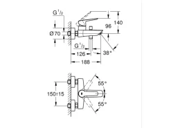 Grohe QuickFix Einhand-Wannenbatterie Start Schwarz< Einhebelmischer
