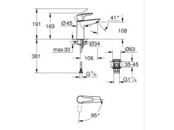 Best Grohe QuickFix Einhand-Waschtischbatterie Start Alira M-Size Chrom