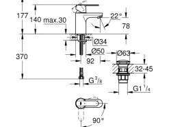 Grohe QuickFix Einhand-Waschbeckenarmatur Get S-Size< Einhebelmischer