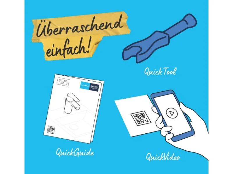 Sale Grohe QuickFix Einhand-Waschtischbatterie Start S-Size Schwarz