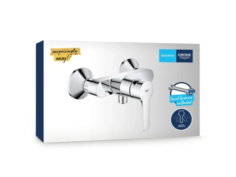 Grohe Einhebelmischer<QuickFix Einhebel-Duscharmatur Start Alira Chrom Wandmontage