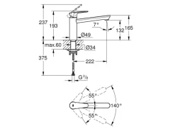 Grohe QuickFix Einhebel-Spültischarmatur Start Edge Chrom< Einhebelmischer