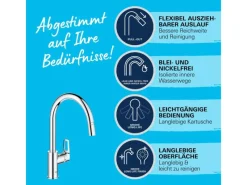 Grohe Einhebelmischer|Töpfe<QuickFix Einhebel-Spültischarmatur Start Loop Chrom mit Brause