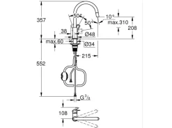 Grohe Einhebelmischer|Töpfe<QuickFix Einhebel-Spültischarmatur Start Loop Chrom mit Brause