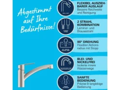 Grohe QuickFix Spültischarmatur Start mit ausziehbarer Dualbrause< Einhebelmischer