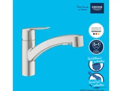 Grohe QuickFix Spültischarmatur Start mit ausziehbarer Dualbrause< Einhebelmischer