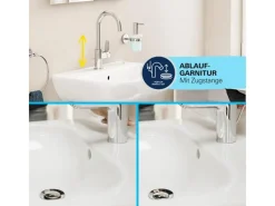 New Grohe QuickFix Waschtischarmatur Einhebelmischer Start Alira Chrom L