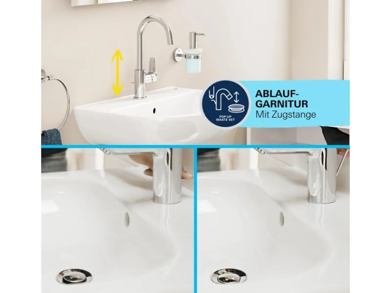 New Grohe QuickFix Waschtischarmatur Einhebelmischer Start Alira Chrom L