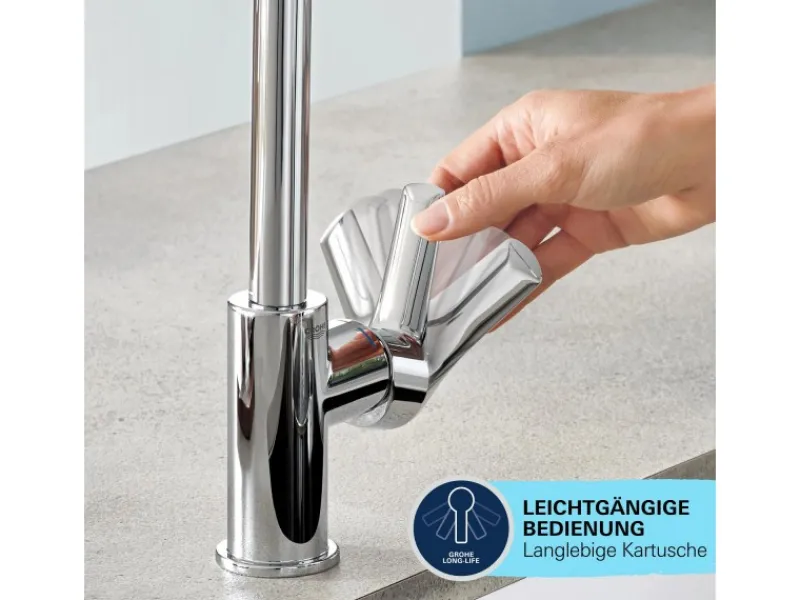 New Grohe QuickFix Waschtischarmatur Einhebelmischer Start Alira Chrom L
