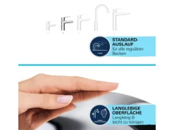 Best Grohe QuickFix Waschtischarmatur Start S-Size Push-open Ablaufgarnitur 1 1/4