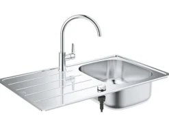 Grohe Set aus Einbauspüle und Küchenarmatur Edelstahl< Edelstahlspülen