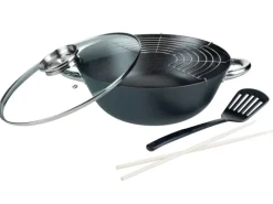 Online GSW Gusseisen Wok Set Multifunktionstopf 5 Teillig