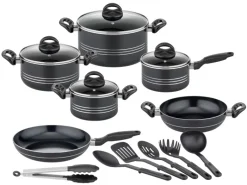 GSW Kochtopf Set Milano Nero 16 Teillig< Pfannen