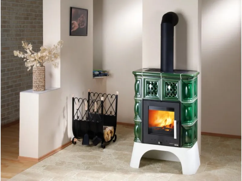 Haas+Sohn Treviso II Kaminofen Keramik Grün 8 kW< Herde