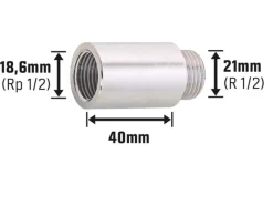 Zubehör Für Küchenarmatur|Ersatzteile Küchenarmatur<Hahnverlängerung 18,6 mm (Rp 1/2) x 21 mm (R 1/2) Messing Verchromt 40 mm