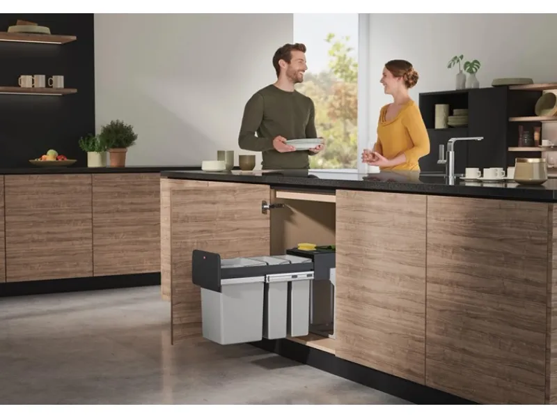 Outlet Hailo Einbau-Mülleimer EB-X Trio 28 l
