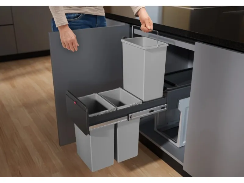 Hailo Einbau-Mülleimer EB-X Trio 30 l< Einbauküchen