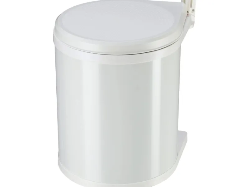 Hailo Mülleimer Compact Box 15 l Stahlblech Reinweiß< Einbauküchen