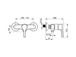 Hansa Einhebelmischer<Brausebatterie Einhebelmischer Paleno 5647 Chrom