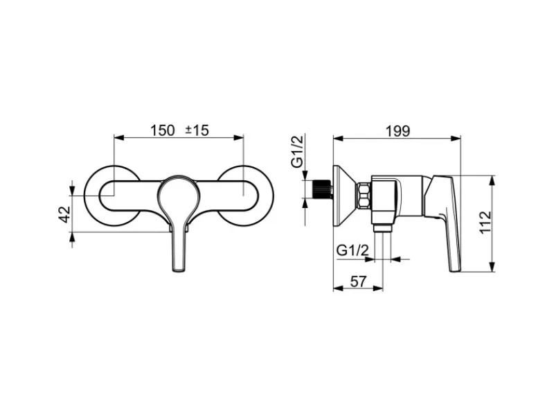 Hansa Einhebelmischer<Brausebatterie Einhebelmischer Paleno 5647 Chrom