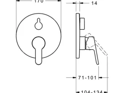 Hansa Einhebelmischer<Einhand-Wannen-Funktionseinheit PRIMO Rosette rund in Chrom
