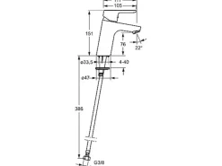Hansa Waschtisch-Einhand-Einlochbatterie PRIMO XL in Chrom< Einhebelmischer