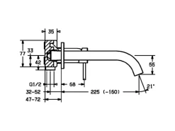 Hansa Waschtisch-Einhand-Wandbatterie 22,5 cm PUBLIC in Chrom< Einhebelmischer