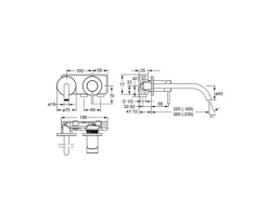 Online Hansa Waschtisch-Einhand-Wandbatterie Ausladung 22,5 cm PUBLIC in Chrom
