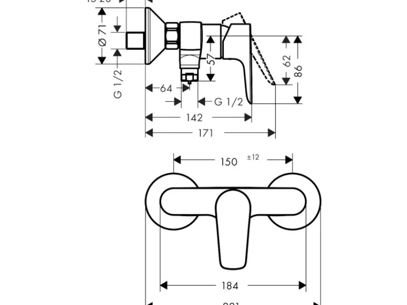 Online Hansgrohe Einhebel-Brausearmatur Talis E Aufputz Chrom