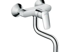 Hansgrohe Einhebel-Küchenarmatur Logis für wandmontierte Ausgussbecken Chrom< Wandauslaufventil