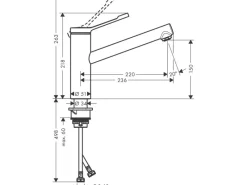 Hansgrohe Einhebelmischer<Einhebel-Küchenmischer Zesis M34 Lean 150 mm
