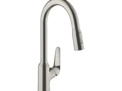 Hansgrohe Einhebel-Küchenmischer m. Ausziehbrause M429-H220 Edelstahl Finish< Einhebelmischer