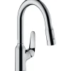 Hansgrohe Einhebel-Küchenmischer mit Ausziehbrause M4216-H180 Chrom< Einhebelmischer