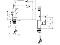 New Hansgrohe Einhebel-Waschbeckenarmatur Metris 230mm mit Schwenkauslauf
