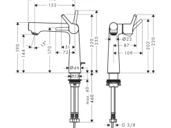 Hansgrohe Zubehör Für Küchenarmatur<Einhebel-Waschbeckenarmatur Talis S 140mm mit Zugstangen-Ablaufgarnit.