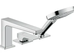 Hansgrohe Einhebelmischer<3-Loch Einhebel-Wannenrandarmatur Metropol m. Hebelgriff und Secuflex