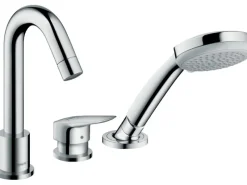 Hansgrohe 3-Loch Einhebel-Wannenarmatur Logis mit Secuflex Chrom< Einhebelmischer