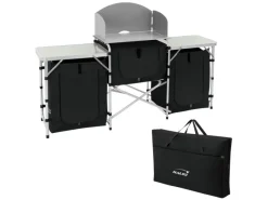HAUKI Camping Küche Schwarz Campingschrank Faltbar mit Tragetasche< Kochfelder